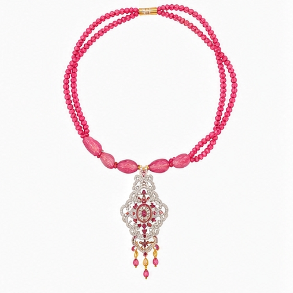 Ruby Beaded Necklace